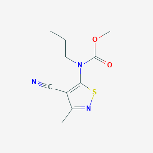 molecular formula C10H13N3O2S B2586240 Methyl N-(4-cyano-3-methyl-1,2-thiazol-5-yl)-N-propylcarbamate CAS No. 2126162-39-6