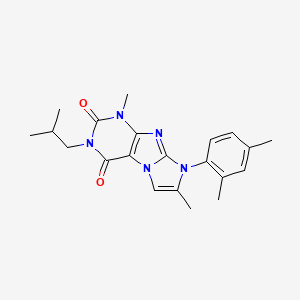 molecular formula C21H25N5O2 B2586241 6-(2,4-Dimethylphenyl)-4,7-dimethyl-2-(2-methylpropyl)purino[7,8-a]imidazole-1,3-dione CAS No. 899987-32-7