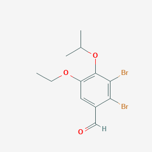 molecular formula C12H14Br2O3 B2586243 2,3-Dibromo-5-ethoxy-4-isopropoxybenzaldehyde CAS No. 832674-18-7