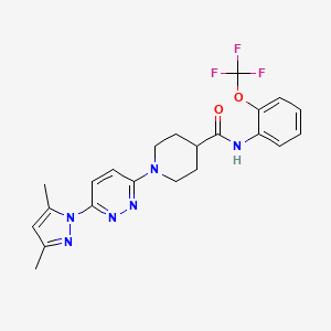 molecular formula C22H23F3N6O2 B2586244 1-(6-(3,5-dimethyl-1H-pyrazol-1-yl)pyridazin-3-yl)-N-(2-(trifluoromethoxy)phenyl)piperidine-4-carboxamide CAS No. 1706251-39-9