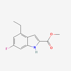 molecular formula C12H12FNO2 B2586246 methyl 4-ethyl-6-fluoro-1H-indole-2-carboxylate CAS No. 2315376-62-4