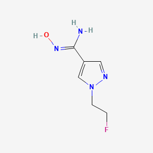 molecular formula C6H9FN4O B2586247 1-(2-fluoroethyl)-N'-hydroxy-1H-pyrazole-4-carboximidamide CAS No. 1865667-13-5