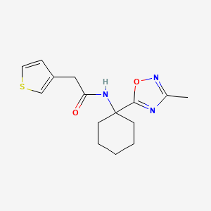 N-(1-(3-methyl-1,2,4-oxadiazol-5-yl)cyclohexyl)-2-(thiophen-3-yl)acetamide