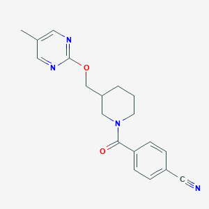 molecular formula C19H20N4O2 B2586258 4-(3-{[(5-methylpyrimidin-2-yl)oxy]methyl}piperidine-1-carbonyl)benzonitrile CAS No. 2380070-57-3