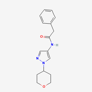 molecular formula C16H19N3O2 B2586260 2-苯基-N-(1-(四氢-2H-吡喃-4-基)-1H-吡唑-4-基)乙酰胺 CAS No. 1448125-80-1