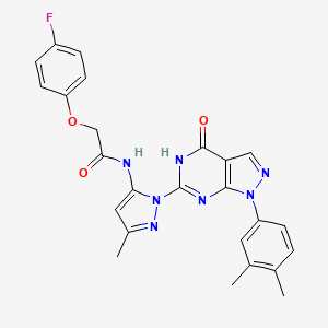 N-(1-(1-(3,4-dimethylphenyl)-4-oxo-4,5-dihydro-1H-pyrazolo[3,4-d]pyrimidin-6-yl)-3-methyl-1H-pyrazol-5-yl)-2-(4-fluorophenoxy)acetamide