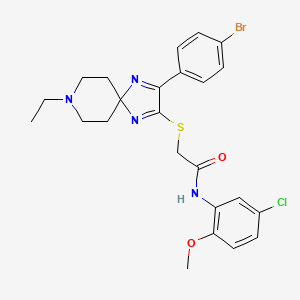 molecular formula C24H26BrClN4O2S B2586262 2-((3-(4-bromophenyl)-8-ethyl-1,4,8-triazaspiro[4.5]deca-1,3-dien-2-yl)thio)-N-(5-chloro-2-methoxyphenyl)acetamide CAS No. 1189484-12-5