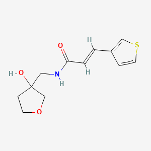 molecular formula C12H15NO3S B2586272 (2E)-N-[(3-羟基氧杂环-3-基)甲基]-3-(噻吩-3-基)丙-2-烯酰胺 CAS No. 2097939-65-4
