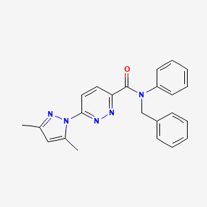molecular formula C23H21N5O B2586281 N-benzyl-6-(3,5-dimethyl-1H-pyrazol-1-yl)-N-phenylpyridazine-3-carboxamide CAS No. 1396677-41-0