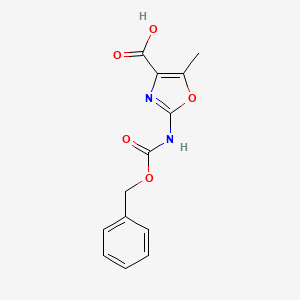 molecular formula C13H12N2O5 B2586289 5-Methyl-2-(phenylmethoxycarbonylamino)-1,3-oxazole-4-carboxylic acid CAS No. 2248354-40-5