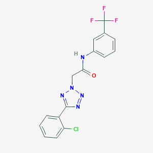 molecular formula C16H11ClF3N5O B258629 2-[5-(2-Chloro-phenyl)-tetrazol-2-yl]-N-(3-trifluoromethyl-phenyl)-acetamide 