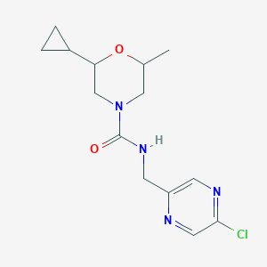 B2586297 N-[(5-Chloropyrazin-2-yl)methyl]-2-cyclopropyl-6-methylmorpholine-4-carboxamide CAS No. 2193806-73-2