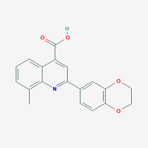 molecular formula C19H15NO4 B258630 2-(2,3-Dihydro-1,4-benzodioxin-6-yl)-8-methylquinoline-4-carboxylic acid 