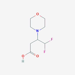 molecular formula C8H13F2NO3 B2586305 4,4-二氟-3-吗啉丁酸 CAS No. 2172547-39-4