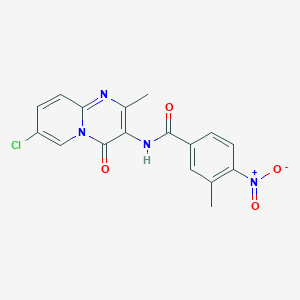 molecular formula C17H13ClN4O4 B2586309 N-(7-chloro-2-methyl-4-oxo-4H-pyrido[1,2-a]pyrimidin-3-yl)-3-methyl-4-nitrobenzamide CAS No. 942001-14-1