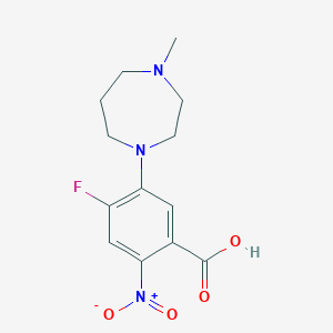 molecular formula C13H16FN3O4 B2586310 4-Fluoro-5-(4-methyl-1,4-diazepan-1-yl)-2-nitrobenzoic acid CAS No. 1457539-36-4