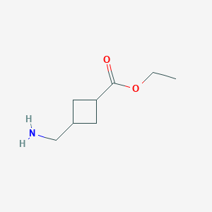 molecular formula C8H15NO2 B2586326 C(C)OC(=O)C1CC(C1)CN CAS No. 2122094-45-3