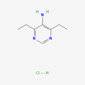 molecular formula C8H14ClN3 B2586329 4,6-Diethylpyrimidin-5-amine hydrochloride CAS No. 1820687-21-5