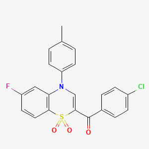 (4-chlorophenyl)[6-fluoro-4-(4-methylphenyl)-1,1-dioxido-4H-1,4-benzothiazin-2-yl]methanone