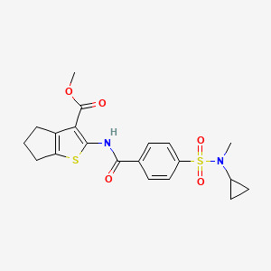 molecular formula C20H22N2O5S2 B2586334 2-(4-(N-环丙基-N-甲基磺酰胺基)苯甲酰氨基)-5,6-二氢-4H-环戊[b]噻吩-3-羧酸甲酯 CAS No. 923434-85-9