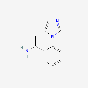 molecular formula C11H13N3 B2586336 1-(2-(1H-Imidazol-1-yl)phenyl)ethan-1-amine CAS No. 1019602-28-8
