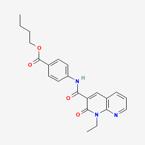 molecular formula C22H23N3O4 B2586339 Butyl 4-(1-ethyl-2-oxo-1,2-dihydro-1,8-naphthyridine-3-carboxamido)benzoate CAS No. 941931-61-9