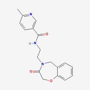 molecular formula C18H19N3O3 B2586341 6-甲基-N-(2-(3-氧代-2,3-二氢苯并[f][1,4]噁杂环-4(5H)-基)乙基)烟酰胺 CAS No. 1903163-13-2