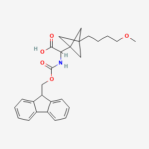B2586347 2-(9H-Fluoren-9-ylmethoxycarbonylamino)-2-[3-(4-methoxybutyl)-1-bicyclo[1.1.1]pentanyl]acetic acid CAS No. 2287261-27-0
