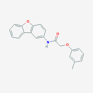 molecular formula C21H17NO3 B258635 N-dibenzo[b,d]furan-2-yl-2-(3-methylphenoxy)acetamide 