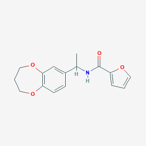 molecular formula C16H17NO4 B258637 N-[1-(3,4-dihydro-2H-1,5-benzodioxepin-7-yl)ethyl]-2-furamide 