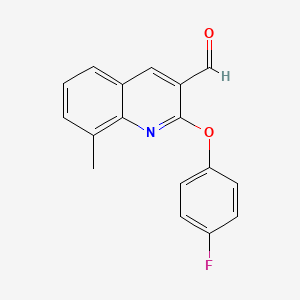 molecular formula C17H12FNO2 B2586374 2-(4-Fluorophenoxy)-8-methylquinoline-3-carbaldehyde CAS No. 1090952-67-2