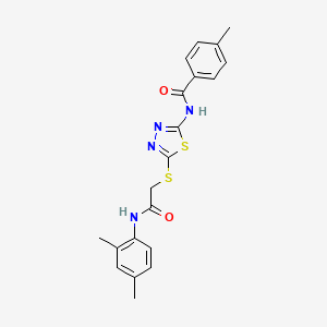 N-[5-[2-(2,4-dimethylanilino)-2-oxoethyl]sulfanyl-1,3,4-thiadiazol-2-yl]-4-methylbenzamide