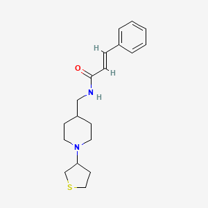 molecular formula C19H26N2OS B2586384 N-((1-(tetrahydrothiophen-3-yl)piperidin-4-yl)methyl)cinnamamide CAS No. 2035007-55-5