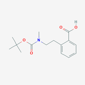 molecular formula C15H21NO4 B2586385 2-(2-{[(Tert-butoxy)carbonyl](methyl)amino}ethyl)benzoic acid CAS No. 1564481-15-7