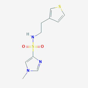 molecular formula C10H13N3O2S2 B2586386 1-甲基-N-(2-(噻吩-3-基)乙基)-1H-咪唑-4-磺酰胺 CAS No. 1428350-97-3