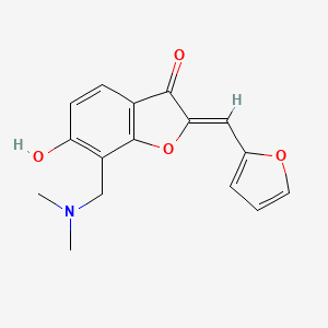 molecular formula C16H15NO4 B2586387 (Z)-7-((dimethylamino)methyl)-2-(furan-2-ylmethylene)-6-hydroxybenzofuran-3(2H)-one CAS No. 896809-04-4