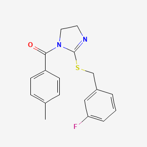 (2-((3-fluorobenzyl)thio)-4,5-dihydro-1H-imidazol-1-yl)(p-tolyl)methanone