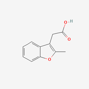molecular formula C11H10O3 B2586397 2-(2-Methyl-1-benzofuran-3-yl)acetic acid CAS No. 99846-06-7