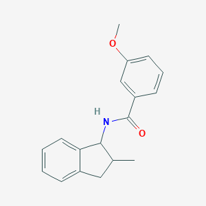 molecular formula C18H19NO2 B258640 3-methoxy-N-(2-methyl-2,3-dihydro-1H-inden-1-yl)benzamide 