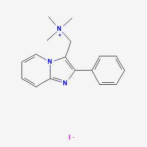 molecular formula C17H20IN3 B2586406 三甲基({2-苯基咪唑并[1,2-A]吡啶-3-基}甲基)氮鎓碘化物 CAS No. 365213-50-9