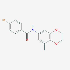 molecular formula C16H14BrNO3 B258641 4-bromo-N-(8-methyl-2,3-dihydro-1,4-benzodioxin-6-yl)benzamide 