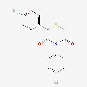 molecular formula C16H11Cl2NO2S B2586429 2,4-Bis(4-chlorophenyl)thiomorpholine-3,5-dione CAS No. 339110-00-8