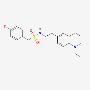 molecular formula C21H27FN2O2S B2586441 1-(4-fluorophenyl)-N-(2-(1-propyl-1,2,3,4-tetrahydroquinolin-6-yl)ethyl)methanesulfonamide CAS No. 955778-46-8