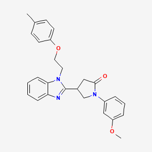 molecular formula C27H27N3O3 B2586445 1-(3-methoxyphenyl)-4-(1-(2-(p-tolyloxy)ethyl)-1H-benzo[d]imidazol-2-yl)pyrrolidin-2-one CAS No. 850750-24-2