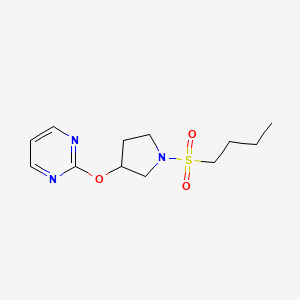 molecular formula C12H19N3O3S B2586447 2-((1-(丁磺酰基)吡咯烷-3-基)氧基)嘧啶 CAS No. 2034434-18-7