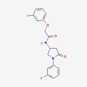 molecular formula C19H19FN2O3 B2586448 N-(1-(3-fluorophenyl)-5-oxopyrrolidin-3-yl)-2-(m-tolyloxy)acetamide CAS No. 905661-64-5