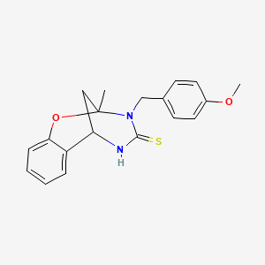 molecular formula C19H20N2O2S B2586454 3-(4-methoxybenzyl)-2-methyl-5,6-dihydro-2H-2,6-methanobenzo[g][1,3,5]oxadiazocine-4(3H)-thione CAS No. 946254-02-0