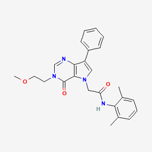 molecular formula C25H26N4O3 B2586467 N-(2,6-二甲苯基)-2-[3-(2-甲氧基乙基)-4-氧代-7-苯基-3,4-二氢-5H-吡咯并[3,2-d]嘧啶-5-基]乙酰胺 CAS No. 1251579-28-8