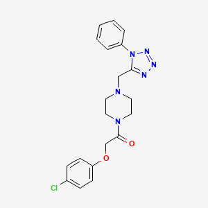 molecular formula C20H21ClN6O2 B2586472 2-(4-chlorophenoxy)-1-(4-((1-phenyl-1H-tetrazol-5-yl)methyl)piperazin-1-yl)ethanone CAS No. 1021226-39-0