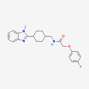 molecular formula C23H26FN3O2 B2586482 2-(4-fluorophenoxy)-N-((4-(1-methyl-1H-benzo[d]imidazol-2-yl)cyclohexyl)methyl)acetamide CAS No. 1206991-75-4